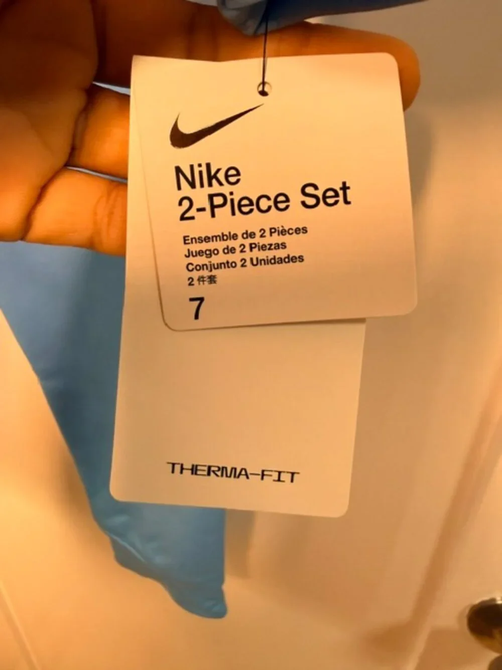 NIKE Kids 2-Piece Tracksuit Set Blue Full Zip Hoodie Jogger Pants NWT Size 7